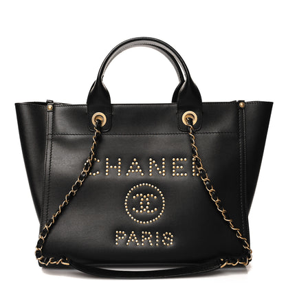 Chanel Caviar Medium Studded Deauville Tote Black 1 of 12