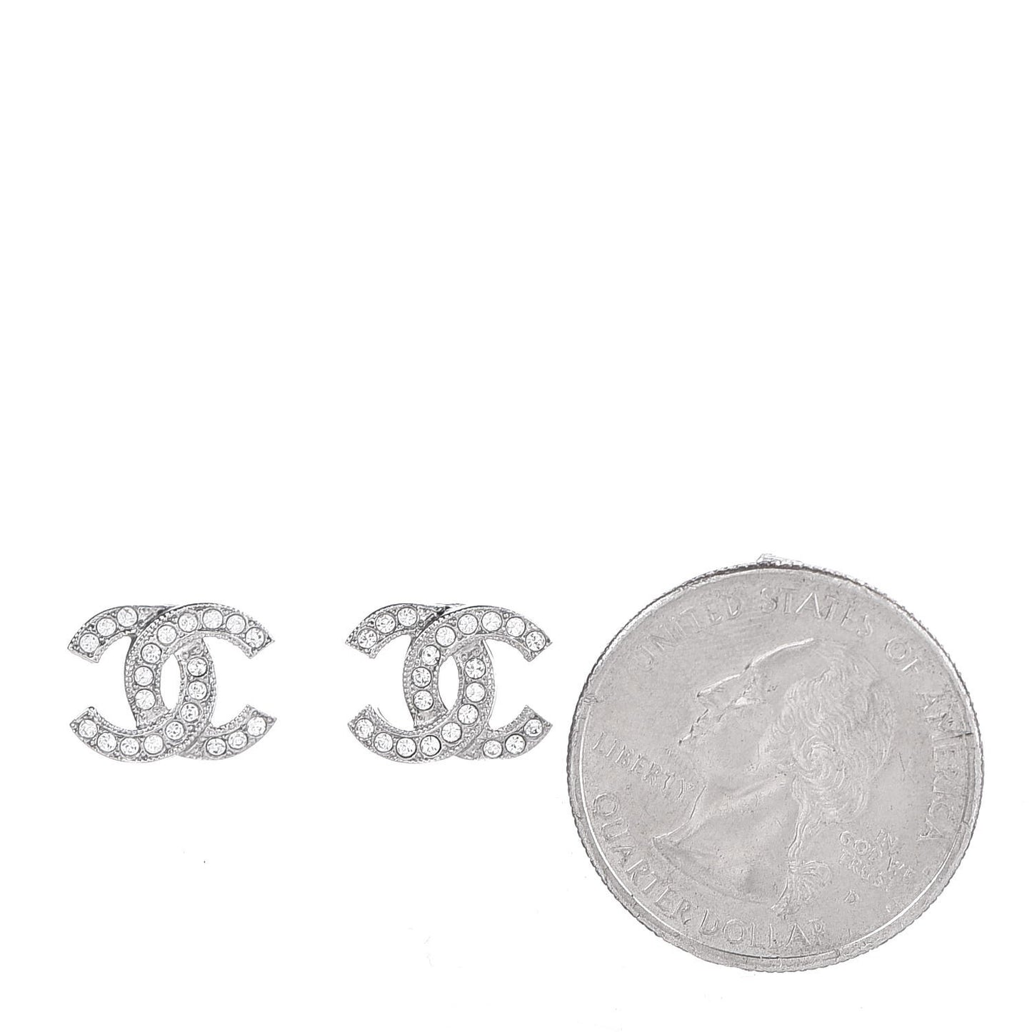 Crystal CC Earrings Silver