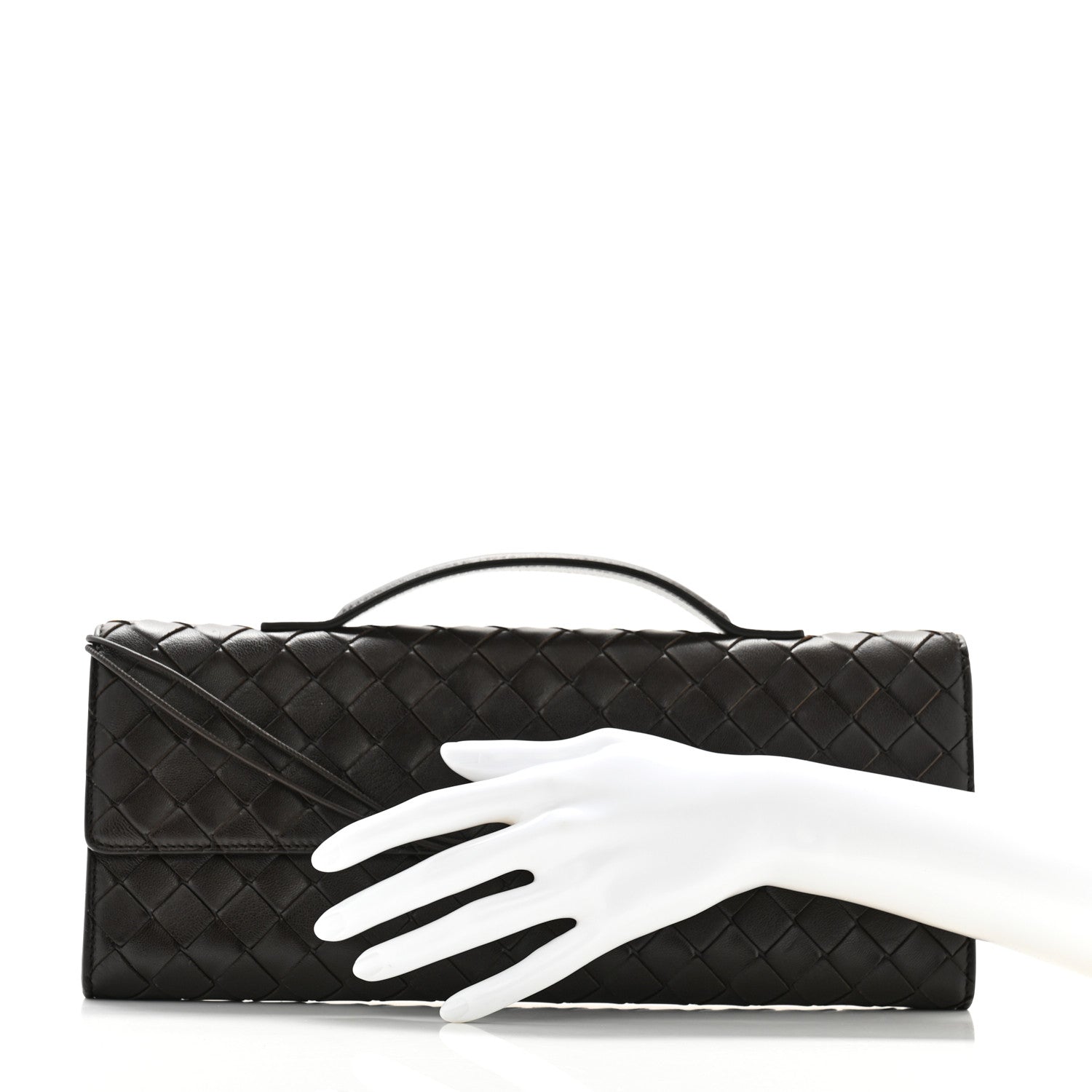 Bottega Veneta Nappa Intrecciato Long Andiamo Top Handle Clutch Fondant 2 of 8