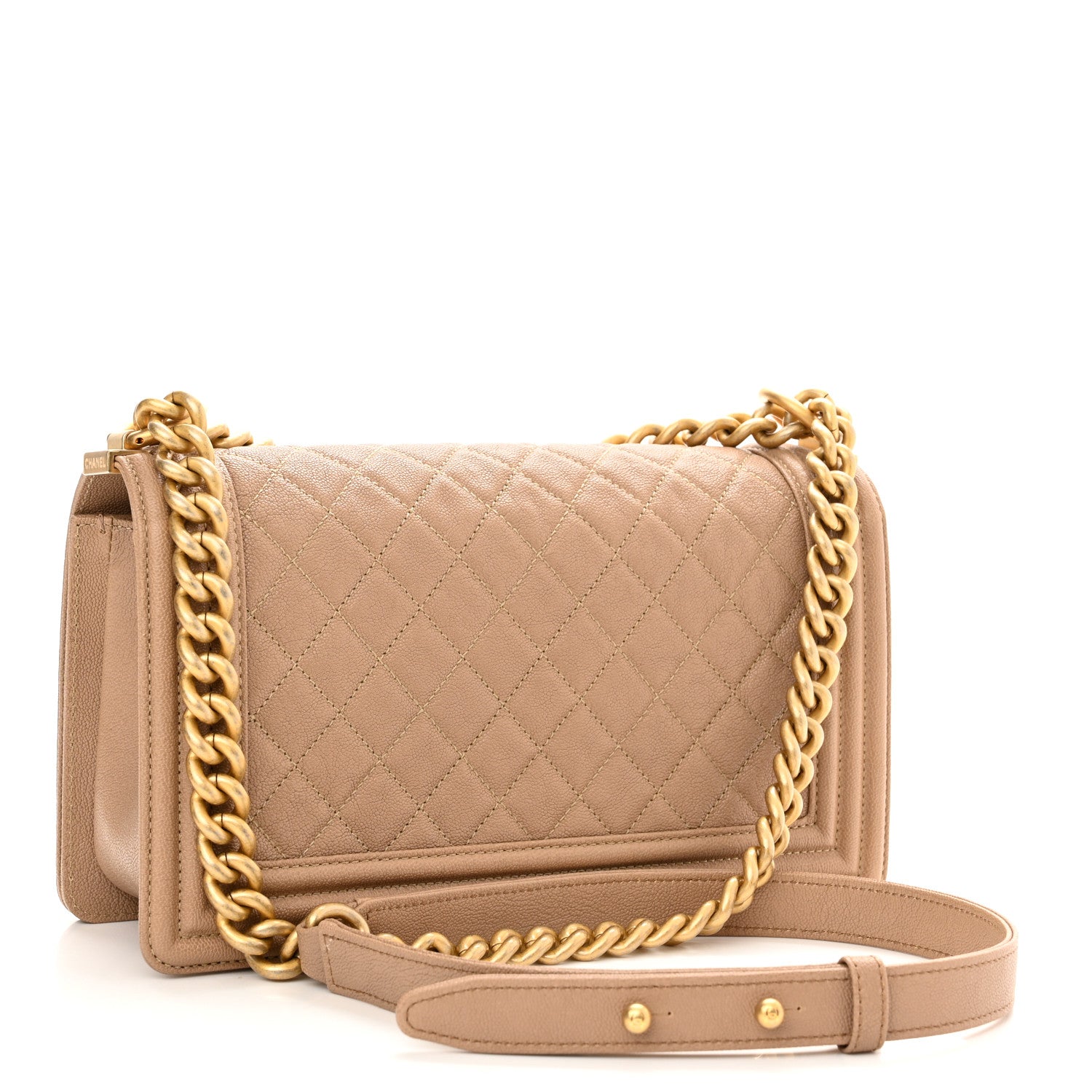 Chanel Caviar Quilted Medium Boy Flap Beige 2 of 10