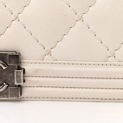 Chanel Calfskin Double Stitch New Medium Boy Flap White 15 of 20