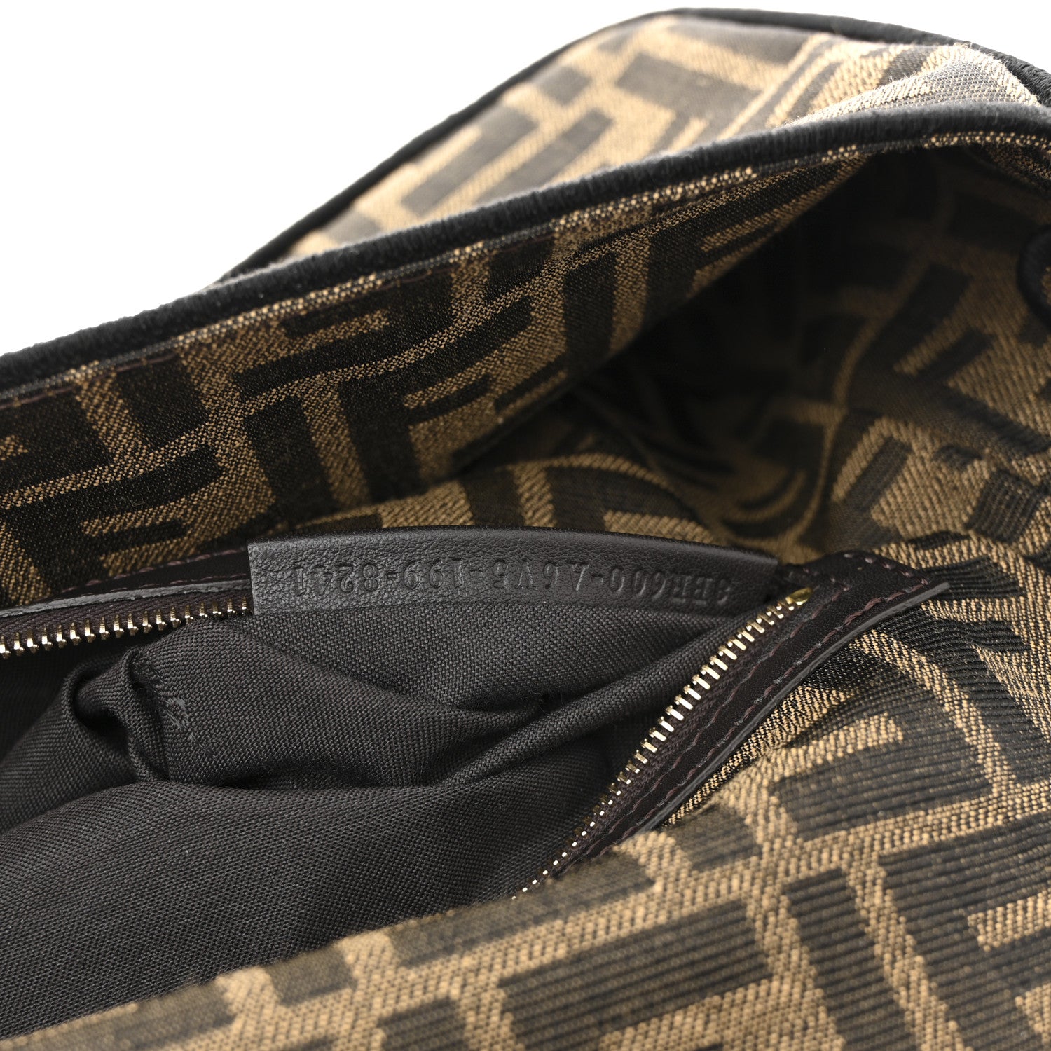 Fendi Fabric Jacquard FF 1974 Medium Baguette Tobacco Moro Black 7 of 11