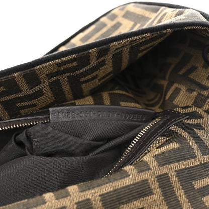 Fendi Fabric Jacquard FF 1974 Medium Baguette Tobacco Moro Black 7 of 11