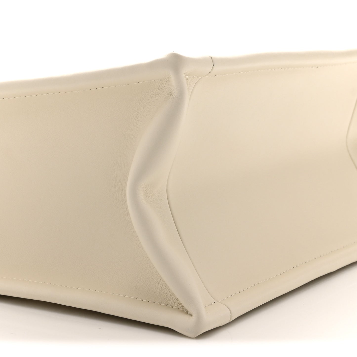 Oblique Chambray Calfskin Small Book Tote With Strap Gold Natural