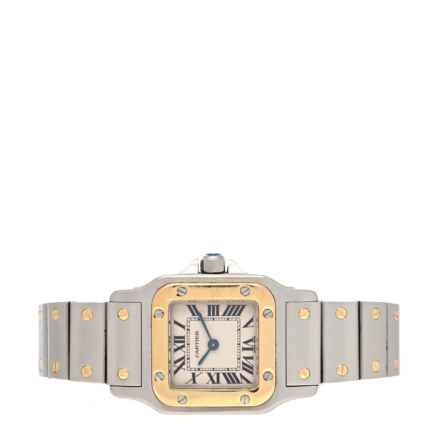 Stainless Steel 18K Yellow Gold 24mm Santos De Cartier Galbee Quartz Watch