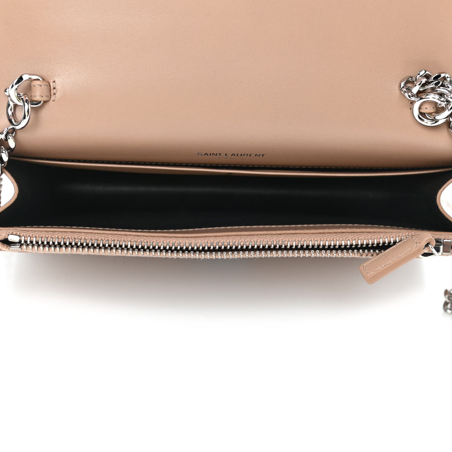Smooth Calfskin Classic Monogram Kate Tassel Satchel Beige
