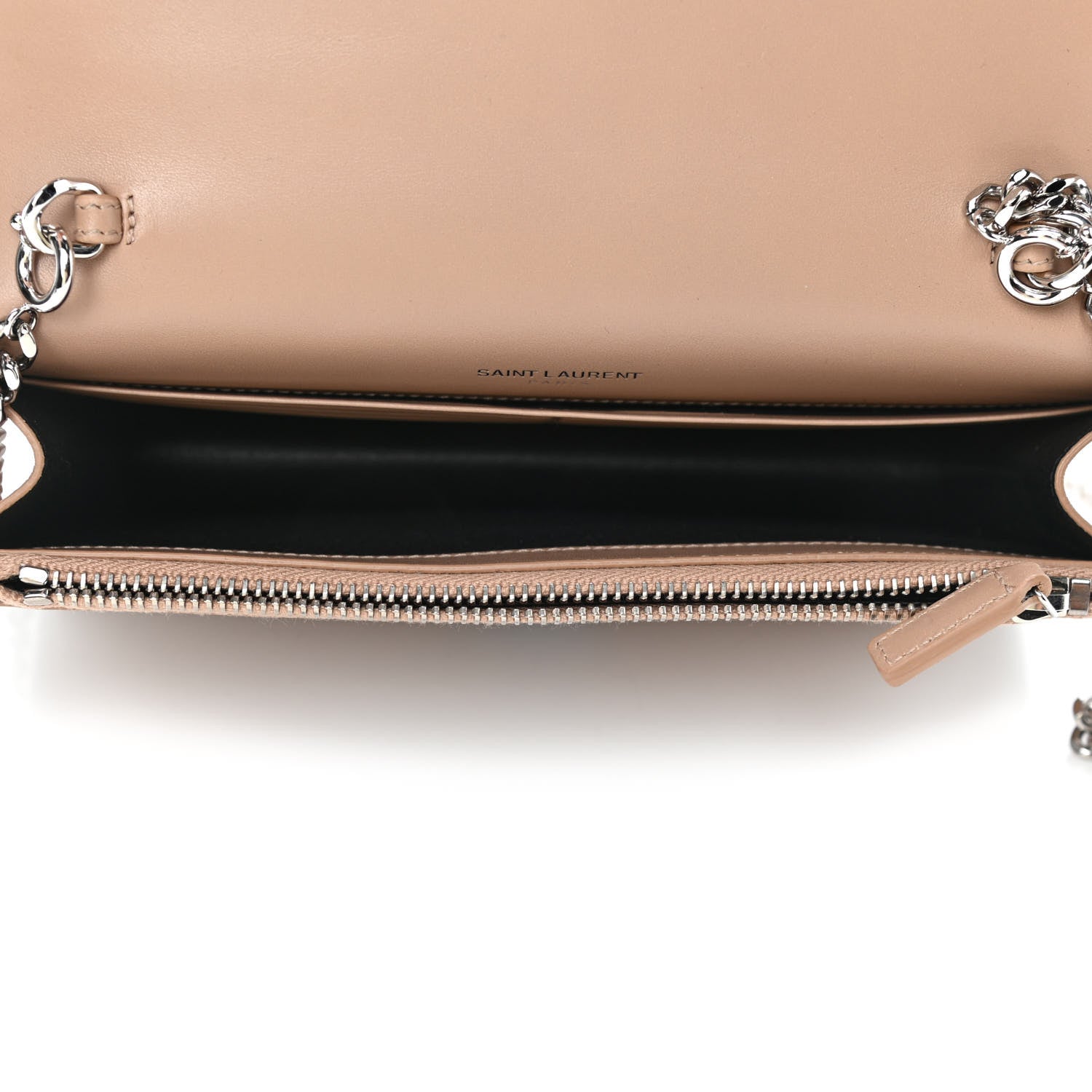 Saint Laurent Smooth Calfskin Classic Monogram Kate Tassel Satchel Beige 4 of 4