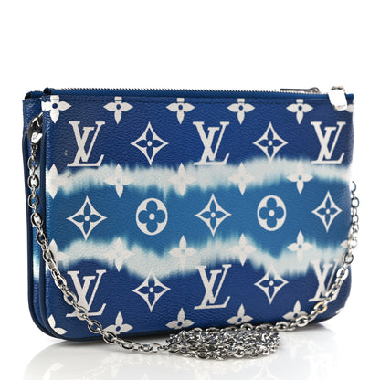 Louis Vuitton Monogram Giant Escale Double Zip Pochette Blue 3 of 11