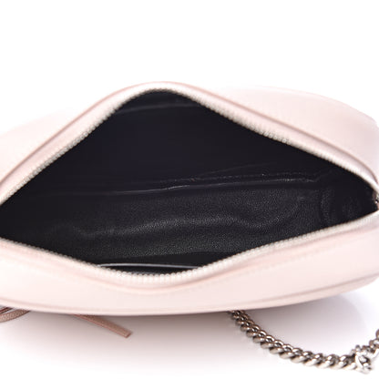 Saint Laurent Grain De Poudre Matelasse Monogram Mini Lou Camera Bag Marble Pink 4 of 9