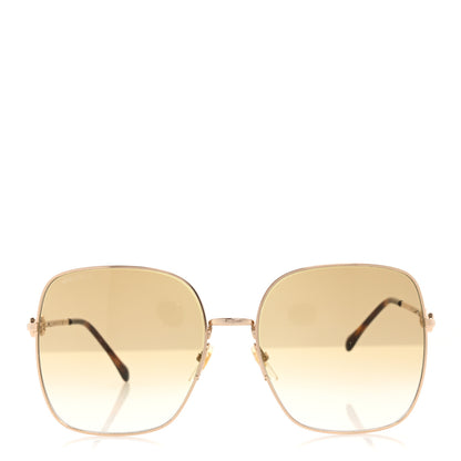 Gucci Metal Horsebit Square Frame Sunglasses GG0879S Gold 3 of 7