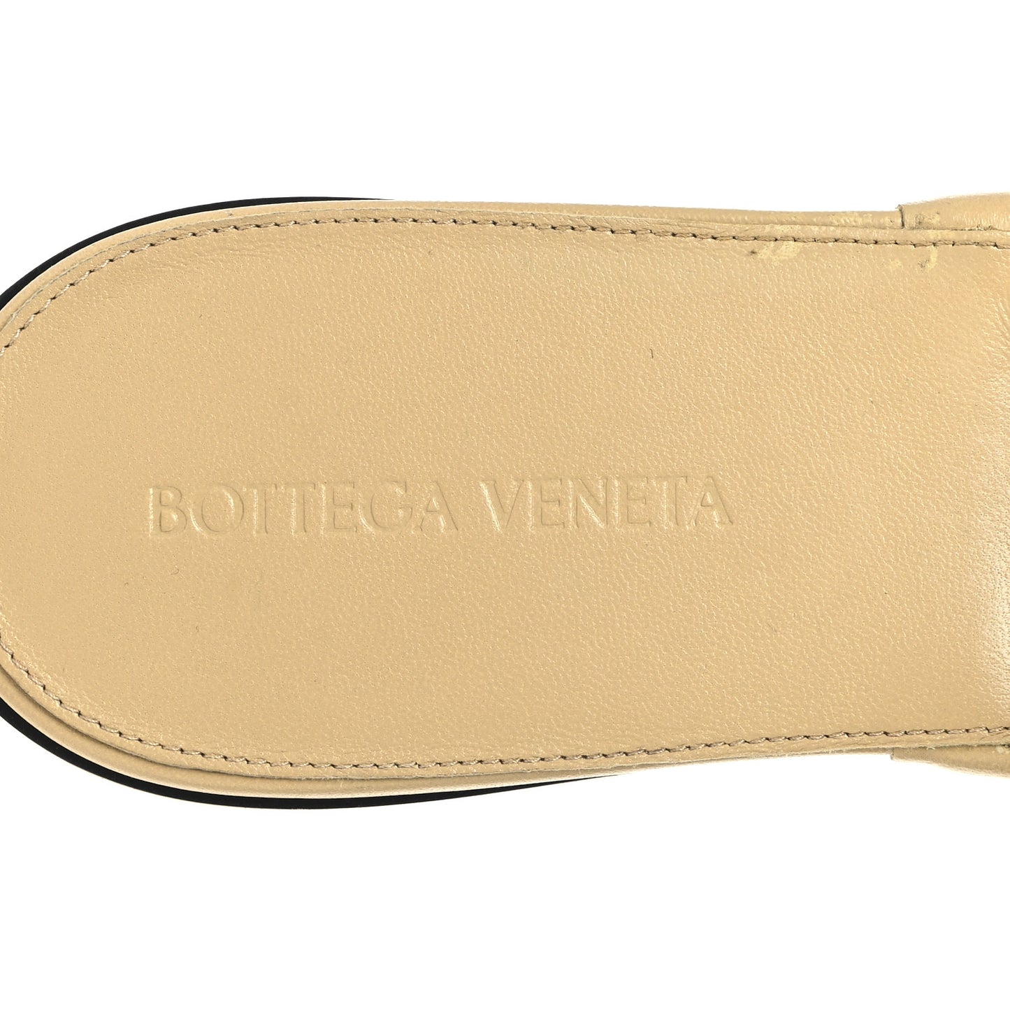 Nappa Quilted Rubber Lido Flat Sandals 39.5 Cane Sugar