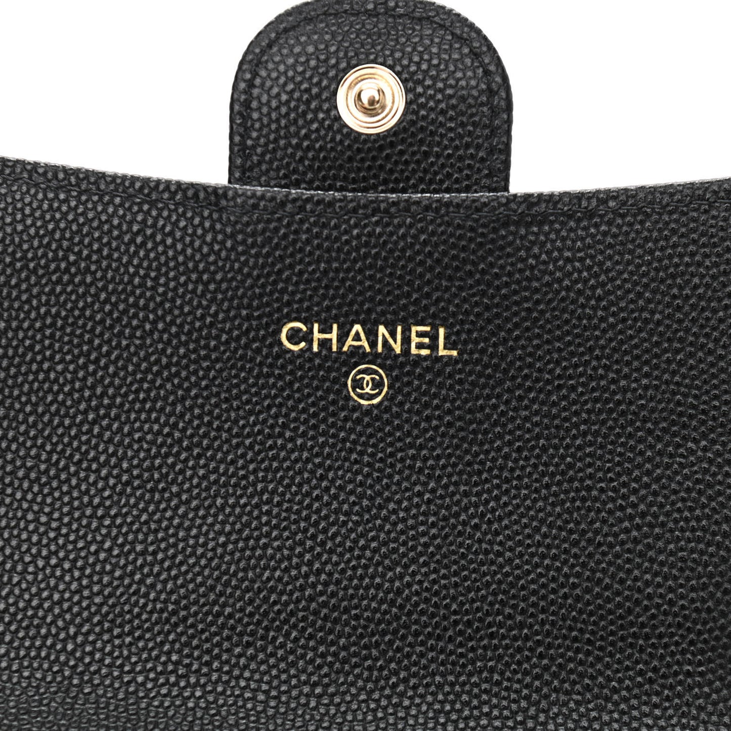 Caviar Quilted Phone Holder Wallet on Removable Chain Black