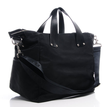 Burberry Leather Check Embossed Tote Bag Black 3 of 9