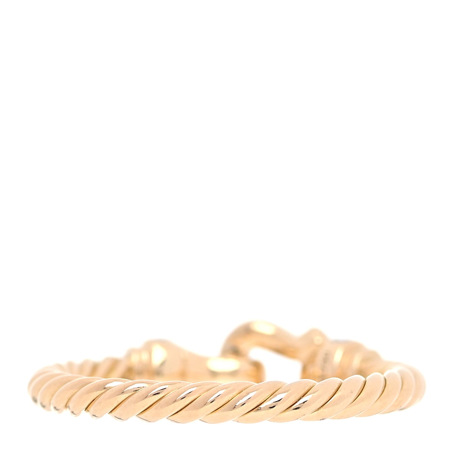 18K Yellow Gold Diamond Petite Buckle Cable Ring 50 5.5