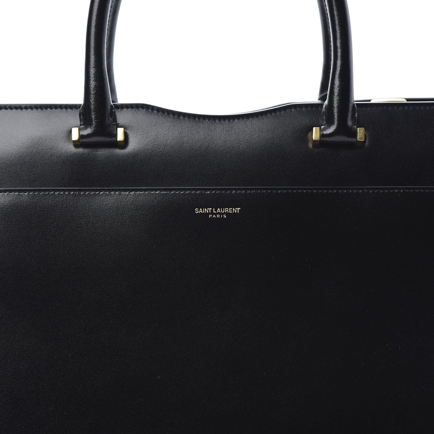 Shiny Calfskin Medium Uptown Tote Black