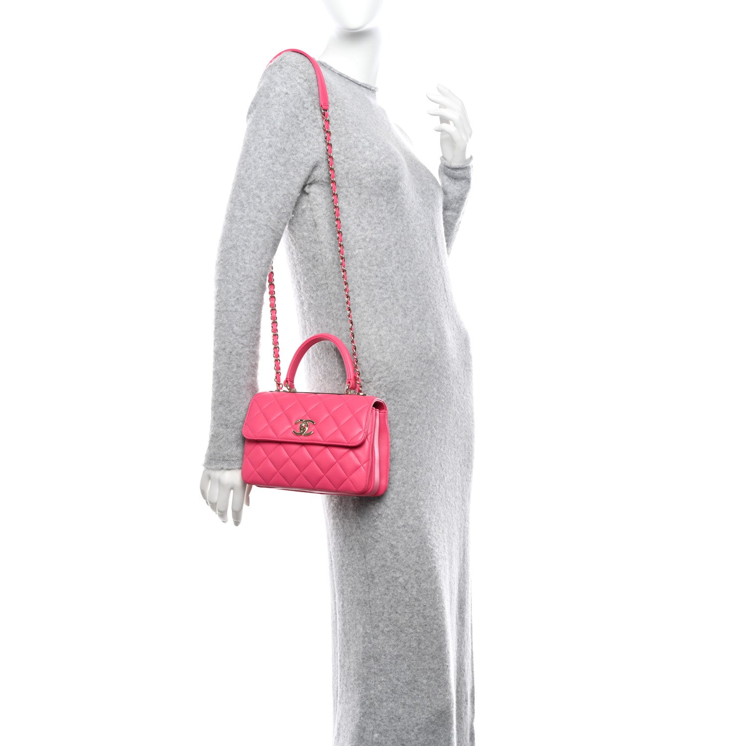 Chanel Lambskin Quilted Small Trendy CC Flap Dual Handle Bag Pink 2 of 10