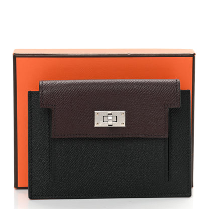 Hermes Epsom Tri-Color Kelly Pocket Compact Wallet Rouge Sellier Black Bleu Saphir 9 of 9
