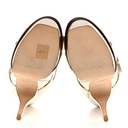 Saint Laurent Metallic Calfskin Tribute 105 Platform Sandals 37.5 Gold 5 of 8