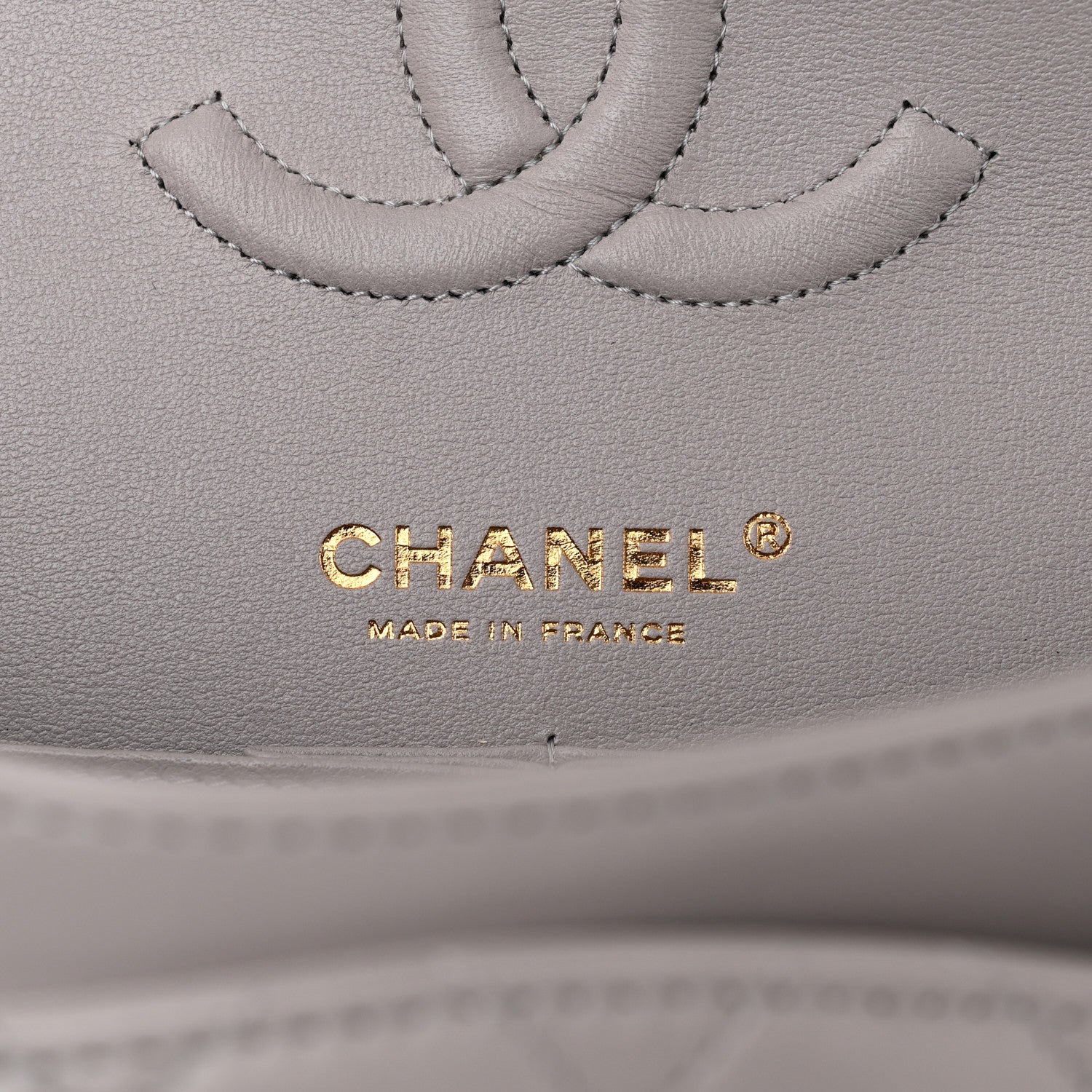 Chanel Lambskin Quilted Medium Double Flap Grey 6 of 11