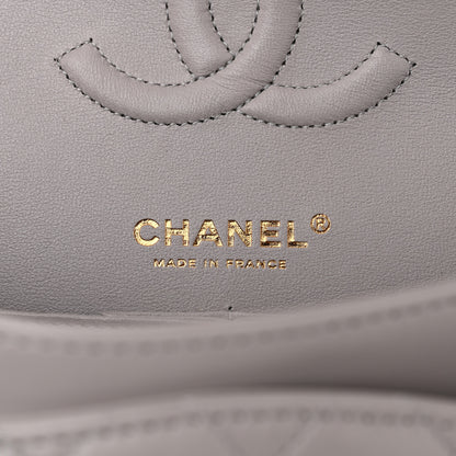Chanel Lambskin Quilted Medium Double Flap Grey 6 of 11
