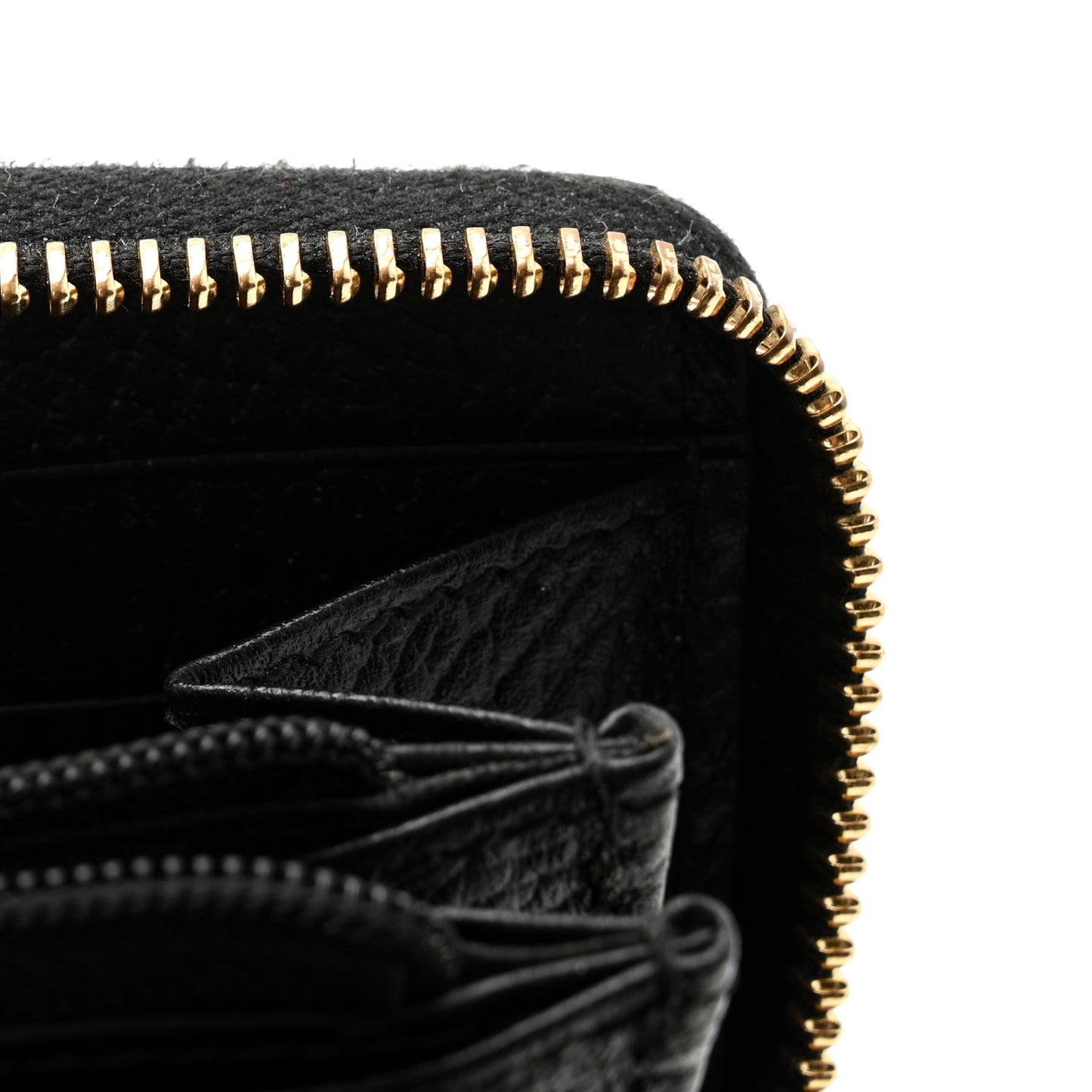 Dollar Calfskin GG Supreme Monogram GG Marmont Zip Around Wallet Black Beige Ebony