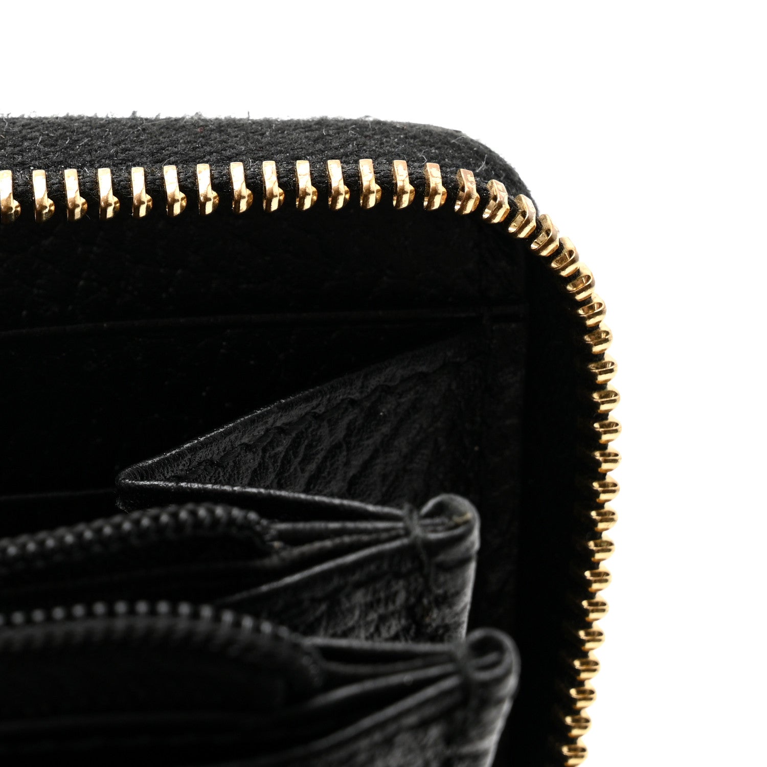 Gucci Dollar Calfskin GG Supreme Monogram GG Marmont Zip Around Wallet Black Beige Ebony 13 of 14