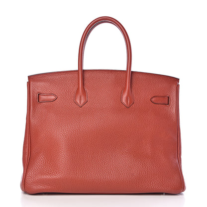 Hermes Taurillon Clemence Birkin 35 Rouge Venetian 4 of 46
