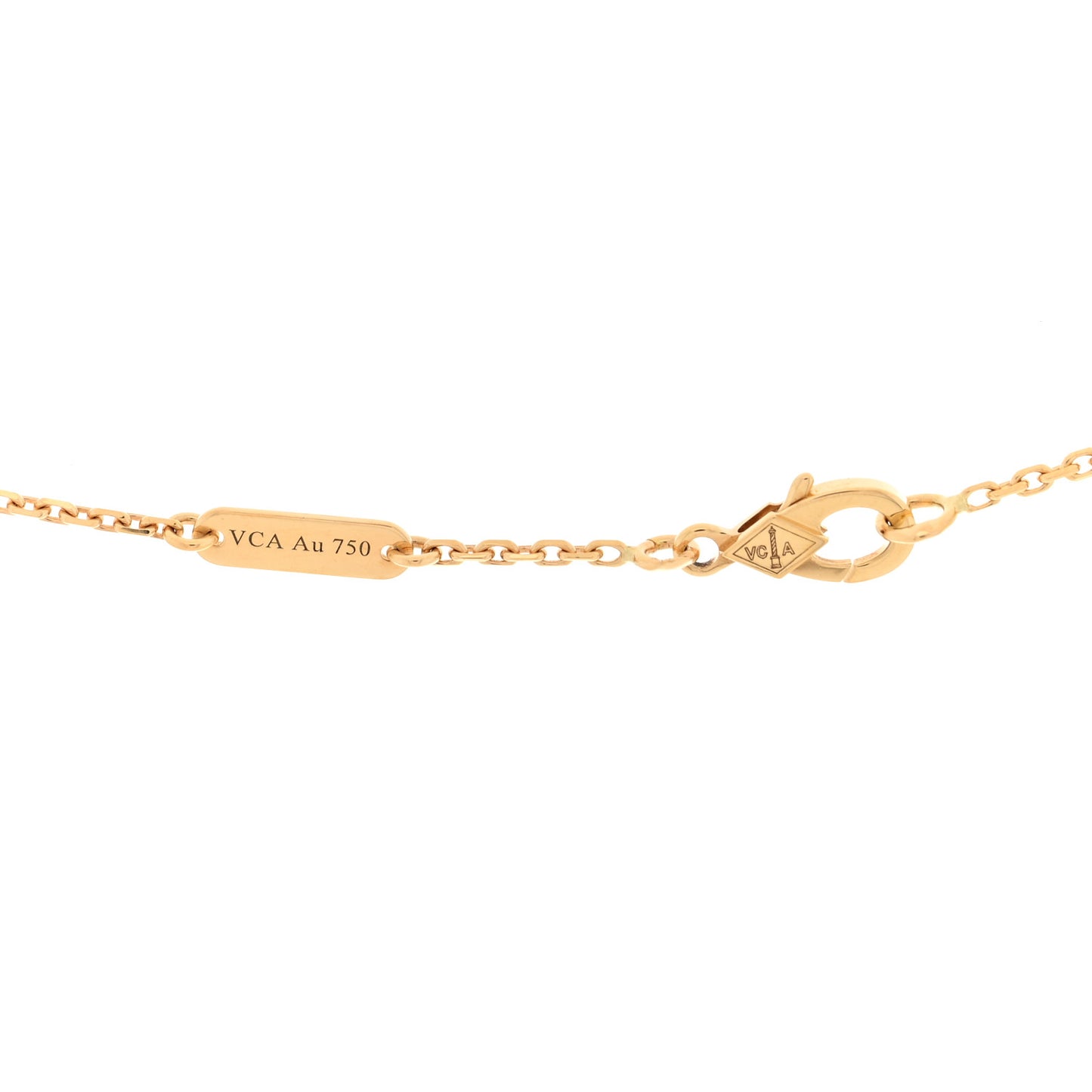 18K Yellow Gold Carnelian Vintage Alhambra Pendant Necklace