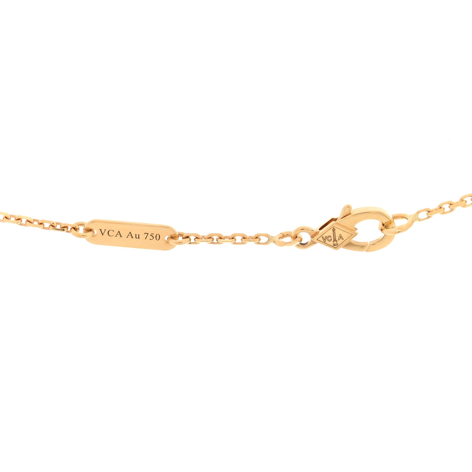 Van Cleef & Arpels 18K Yellow Gold Carnelian Vintage Alhambra Pendant Necklace 4 of 5
