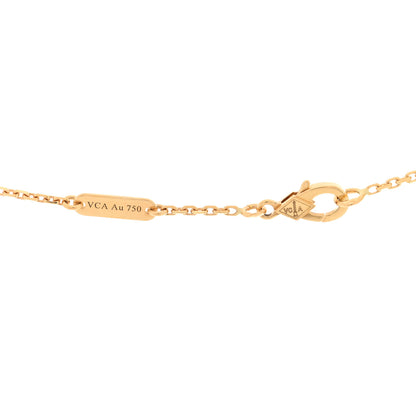Van Cleef & Arpels 18K Yellow Gold Carnelian Vintage Alhambra Pendant Necklace 4 of 5