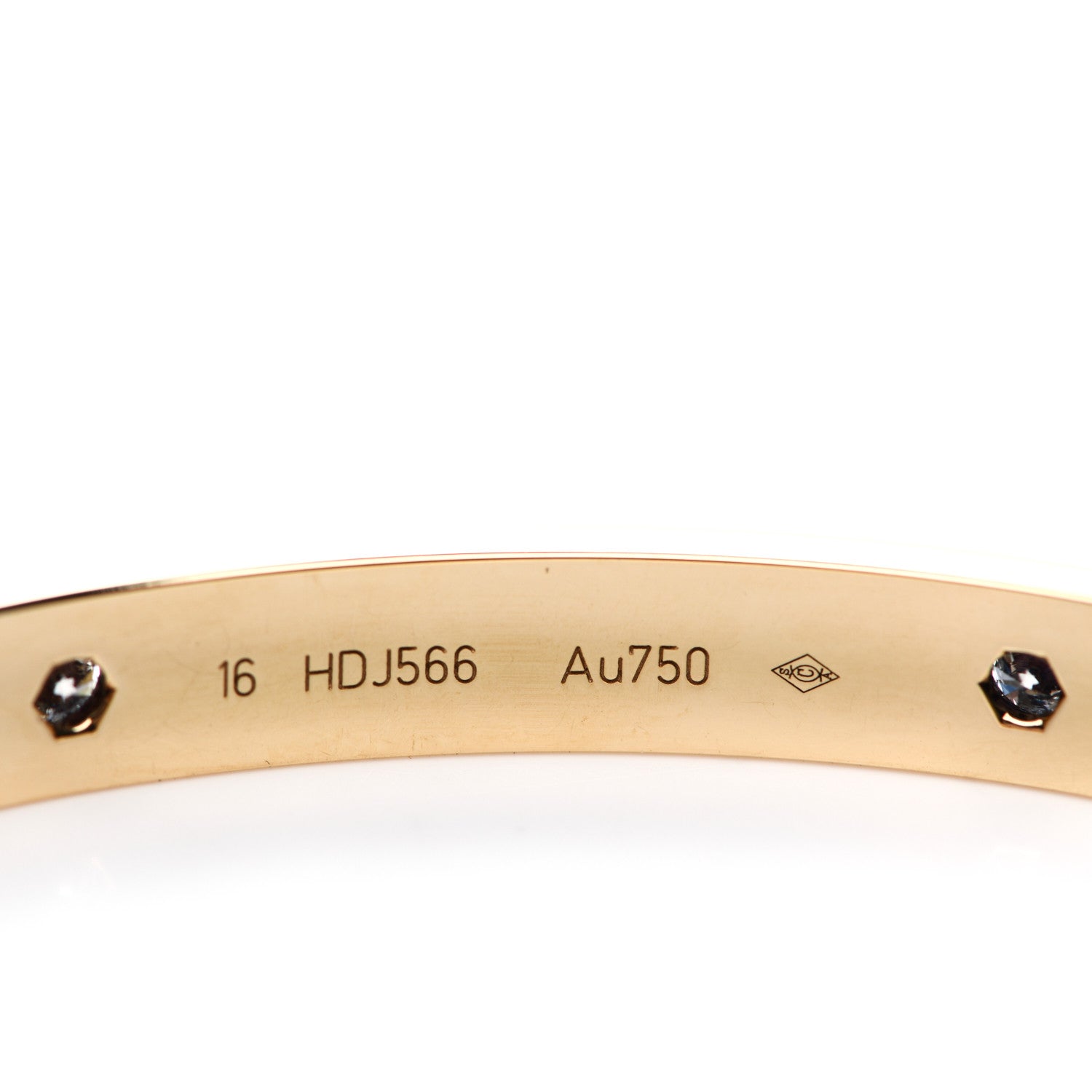 Cartier 18K Yellow Gold 4 Diamond LOVE Bracelet 16 6 of 8