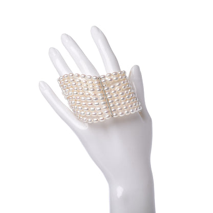 Tiffany Sterling Silver Pearl 4.5mm Ziegfeld 10 Strand Bracelet 2 of 6