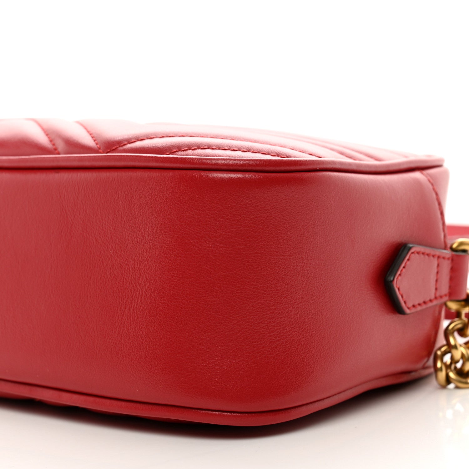 Gucci Calfskin Matelasse Small GG Marmont Chain Shoulder Bag Hibiscus Red 10 of 10