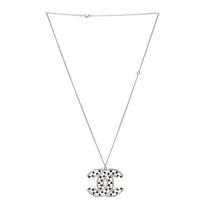 Chanel Baguette Crystal Large CC Necklace Silver Black 3 of 6