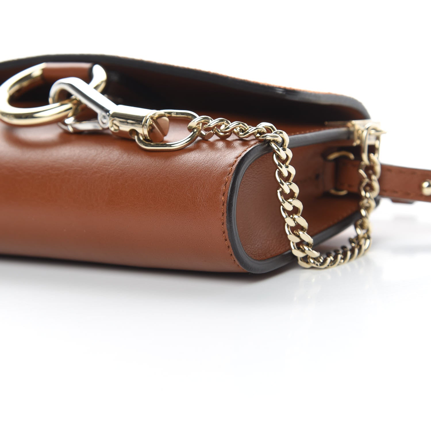 Chloe Suede Calfskin Mini Faye Shoulder Bag Tobacco 9 of 12