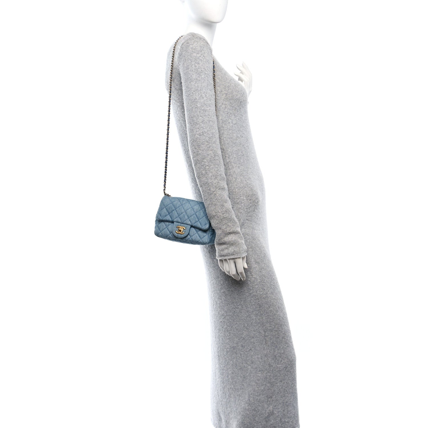 Chanel Denim Quilted Mini Pearl Crush Flap Blue 2 of 10
