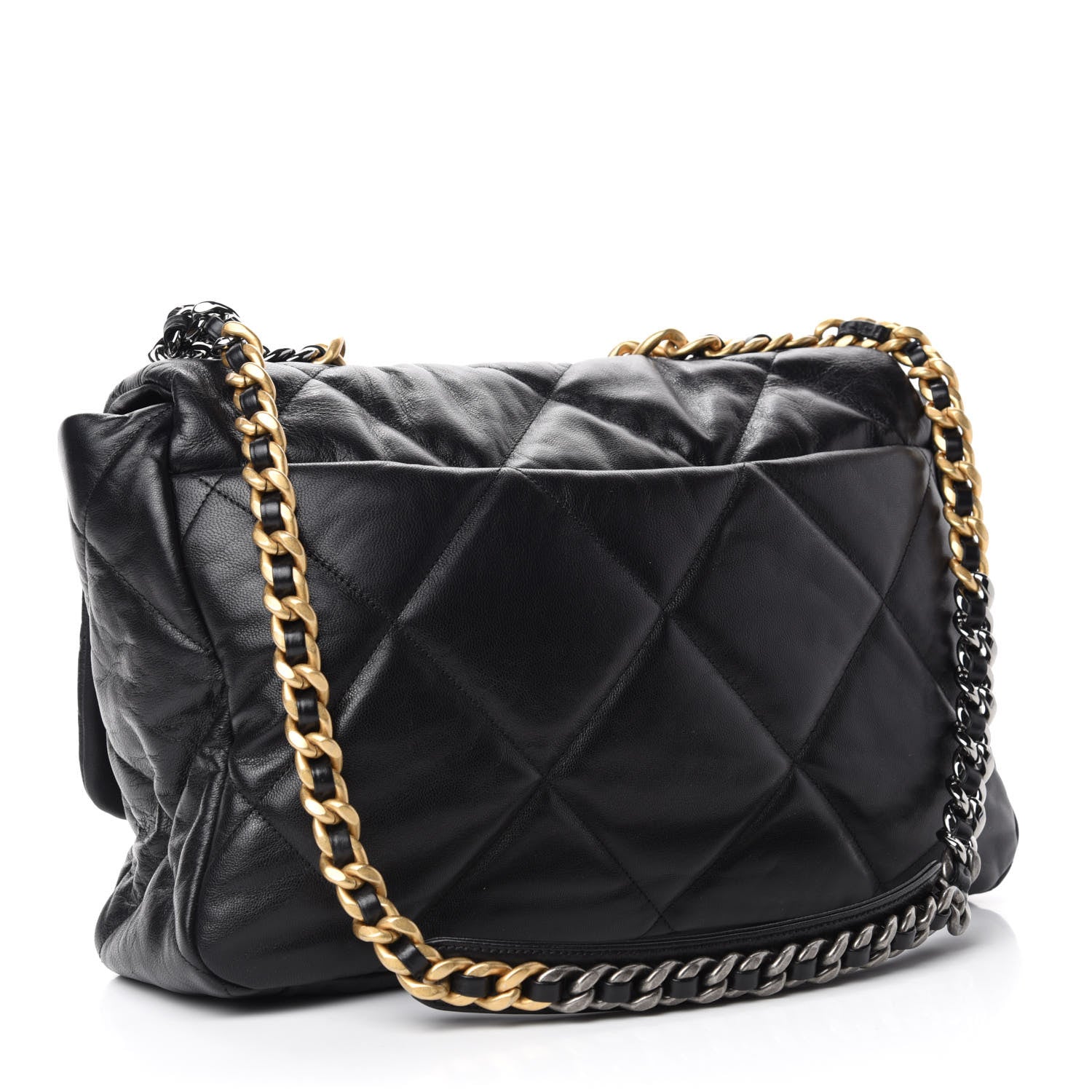 Chanel Goatskin Quilted Maxi Chanel 19 Flap Black 3 of 10