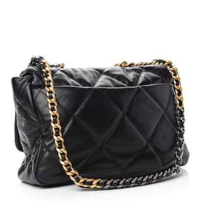 Chanel Goatskin Quilted Maxi Chanel 19 Flap Black 3 of 10