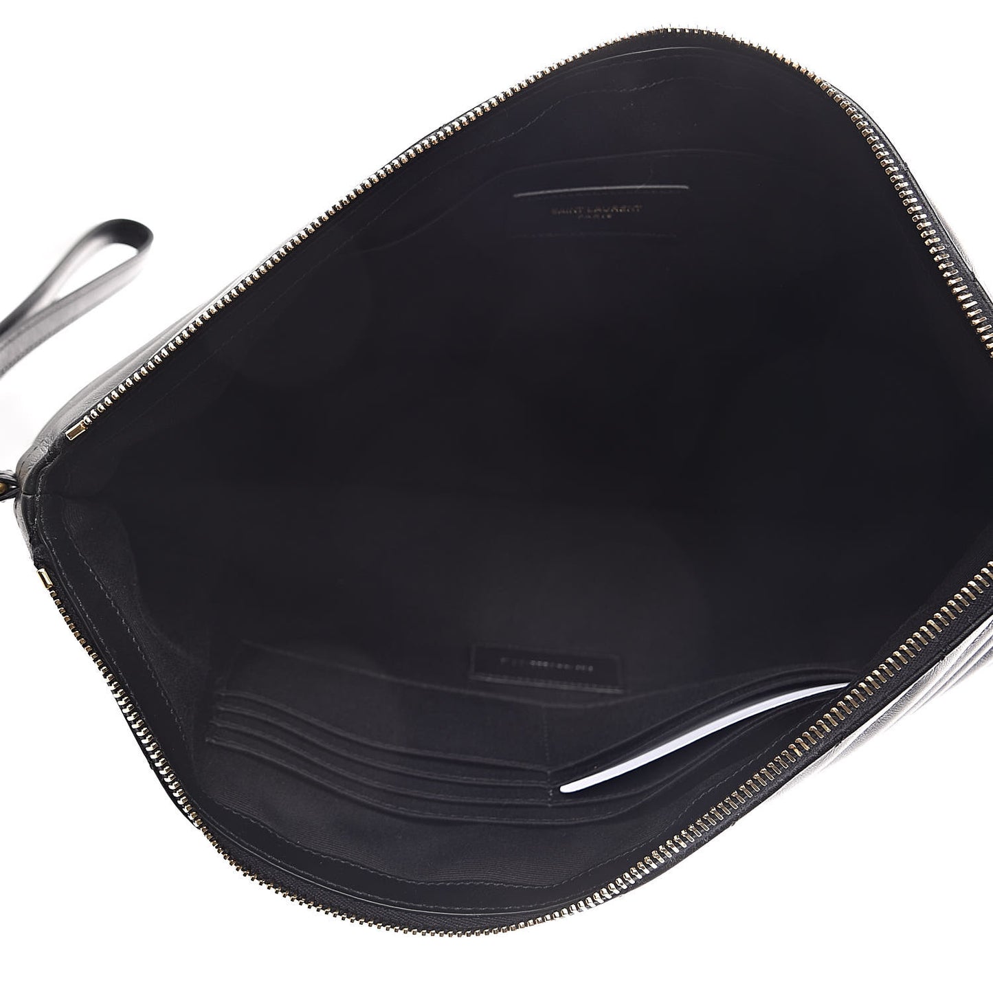 Calfskin Matelasse Chevron Monogram Document Holder Black
