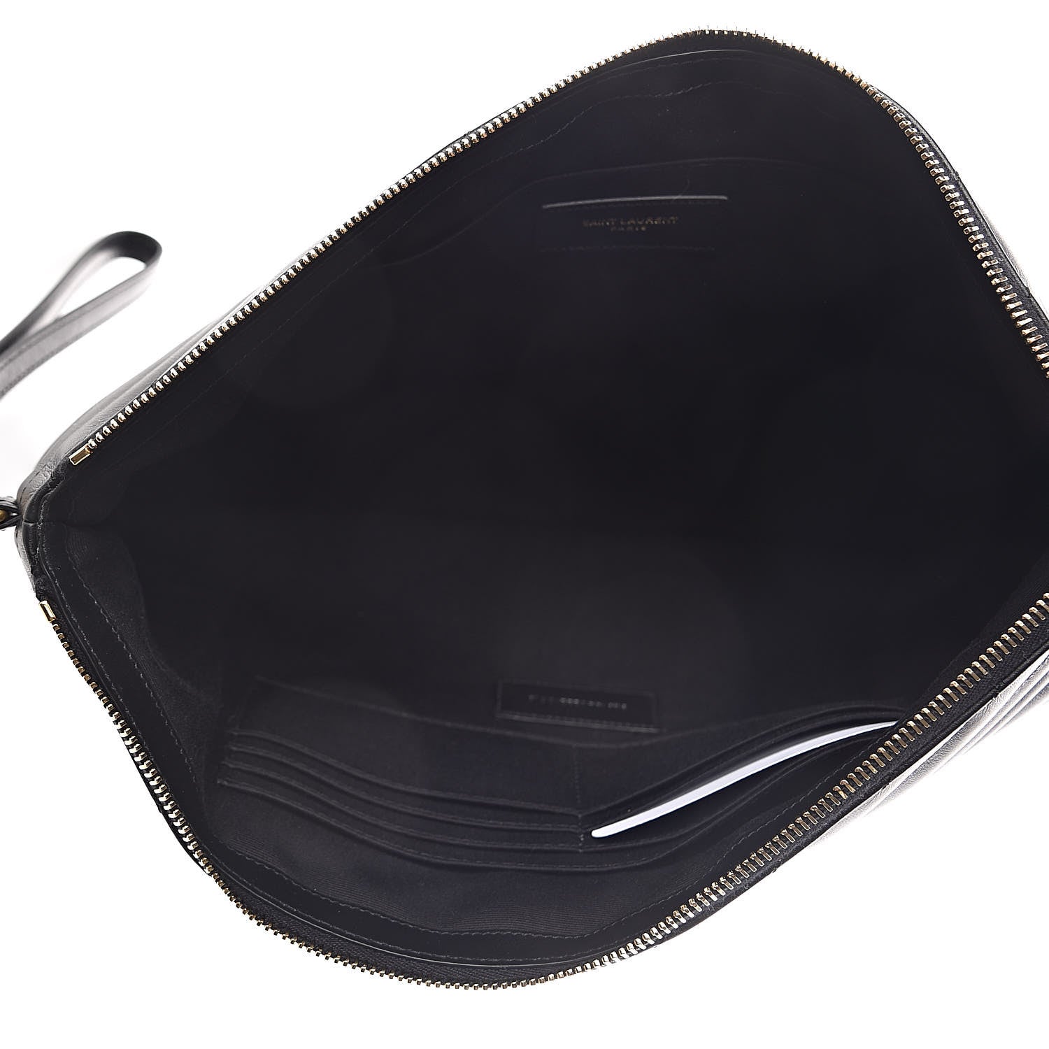 Saint Laurent Calfskin Matelasse Chevron Monogram Document Holder Black 5 of 9