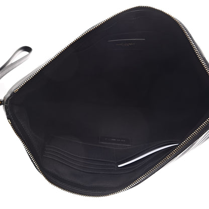 Saint Laurent Calfskin Matelasse Chevron Monogram Document Holder Black 5 of 9