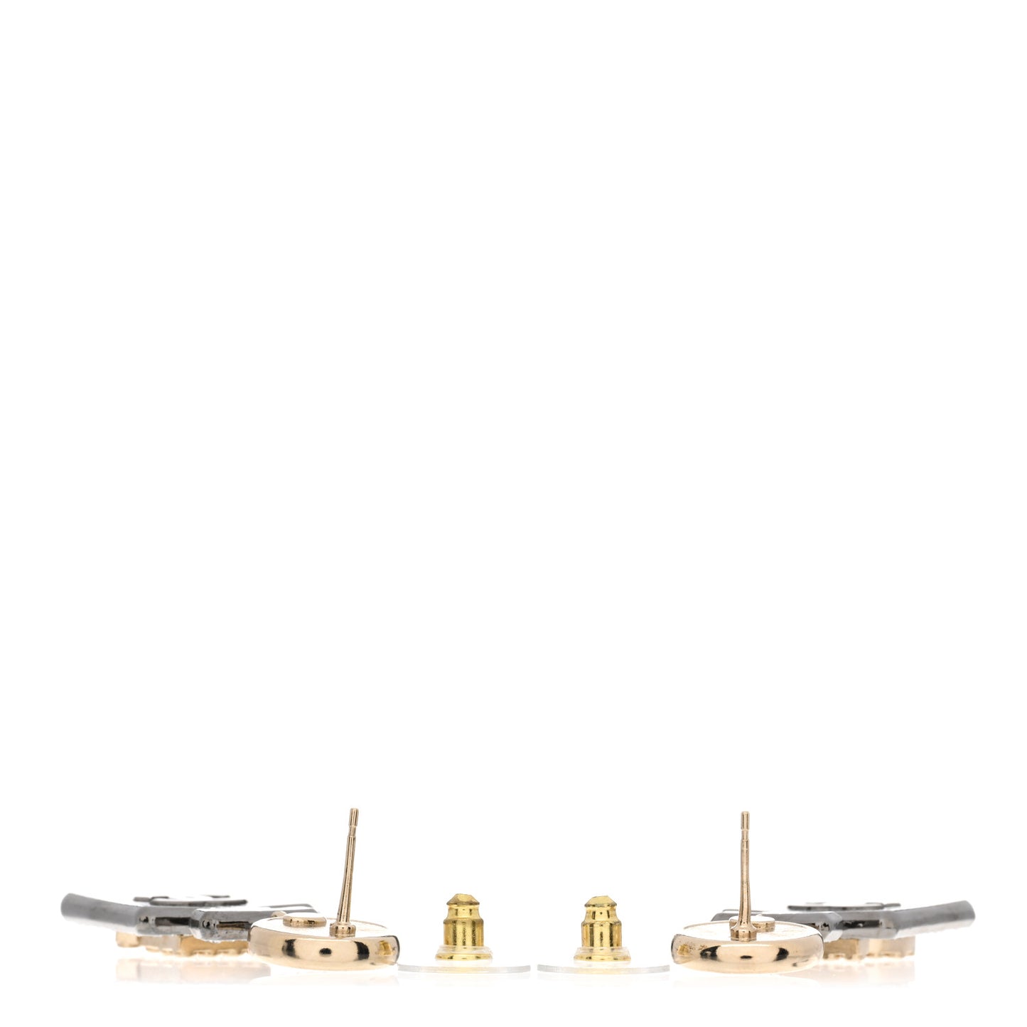 Crystal CC No 5 Perfume Bottle Drop Earrings Gold Silver