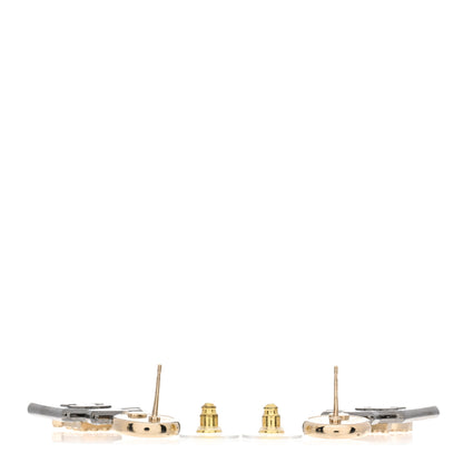 Chanel Crystal CC No 5 Perfume Bottle Drop Earrings Gold Silver 3 of 4