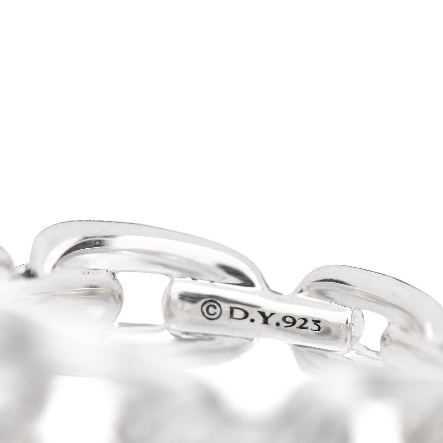 David Yurman Sterling Silver 8mm Wellesley Link Ring 54 7 5 of 5