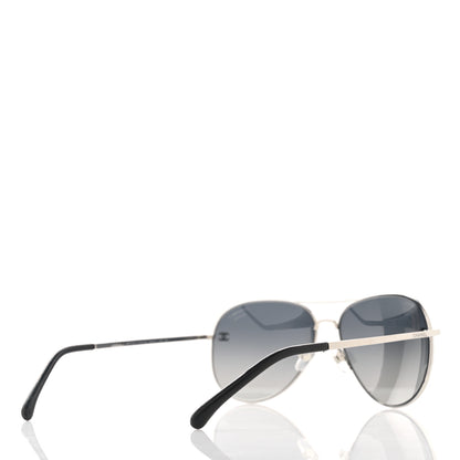 Chanel Metal Polarized Aviator CC Sunglasses 4189-T-Q Silver 4 of 8