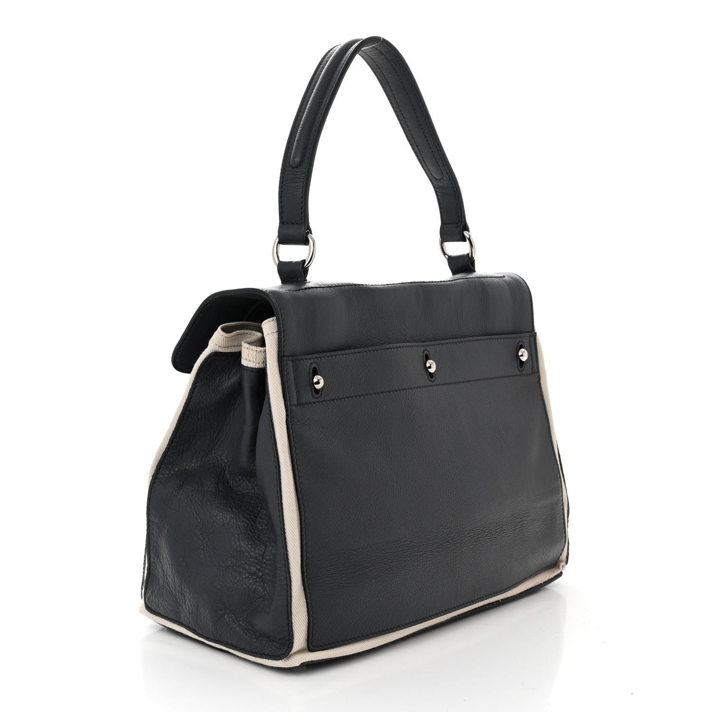 Calfskin Canvas Large Muse Two Grey