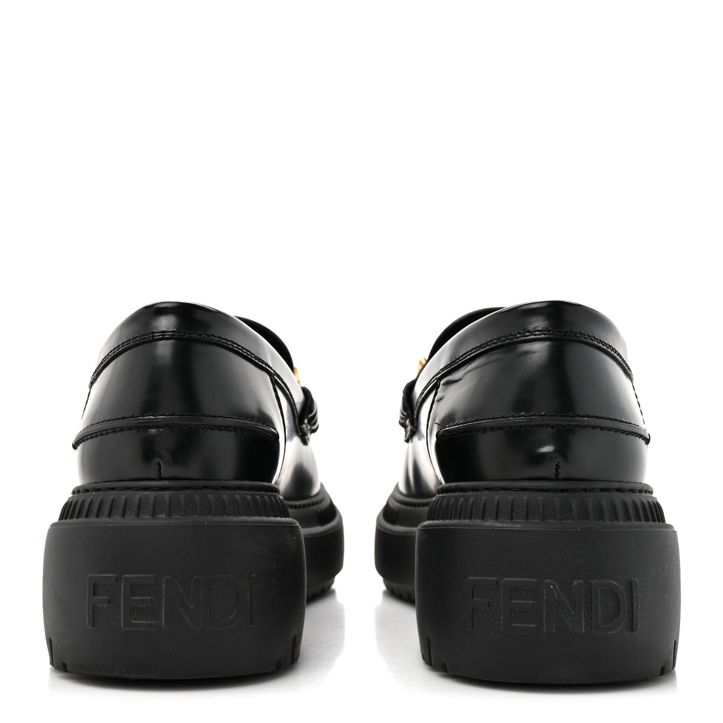 Vitello Abrasivato Fendigraphy 50mm Loafers 40.5 Black