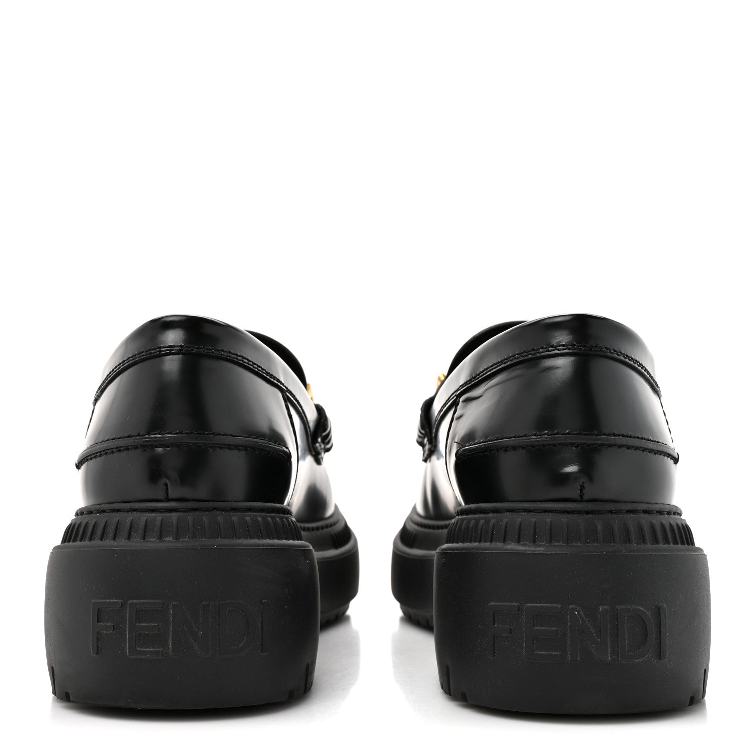 Fendi Vitello Abrasivato Fendigraphy 50mm Loafers 40.5 Black 5 of 9