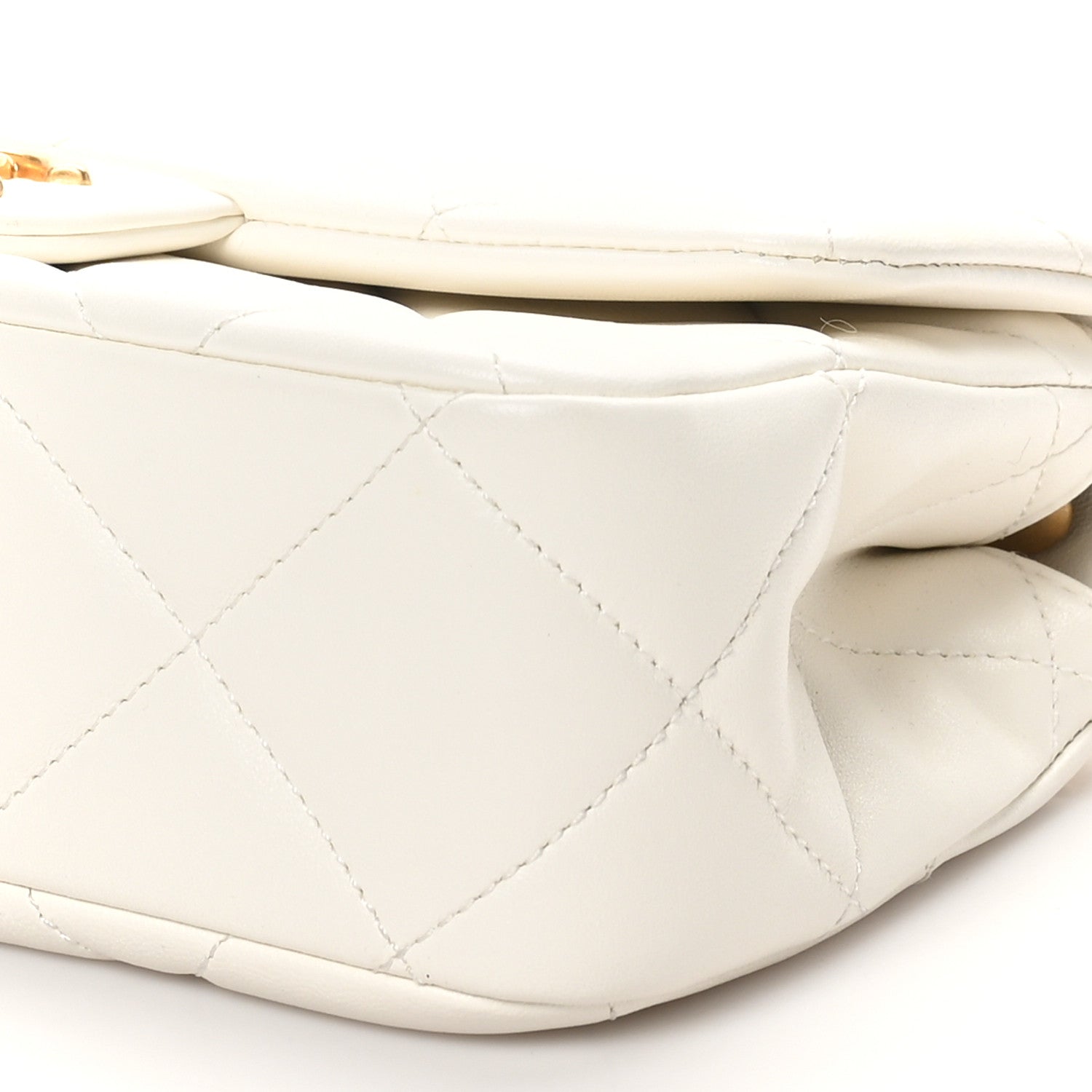 Chanel Lambskin Quilted Pearl Small Flap White 10 of 11