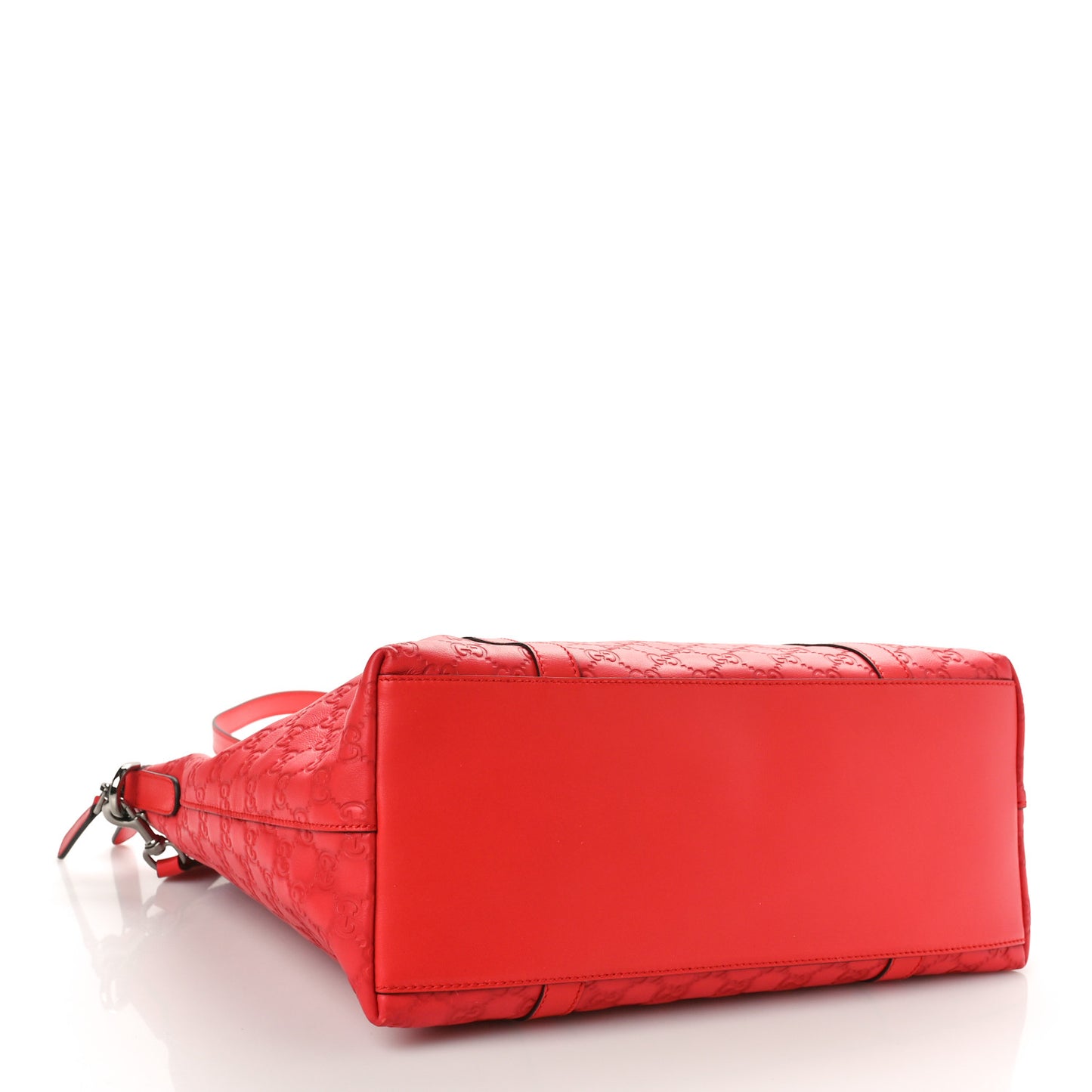 Guccissima Large GG Charm Convertible Dome Satchel Red